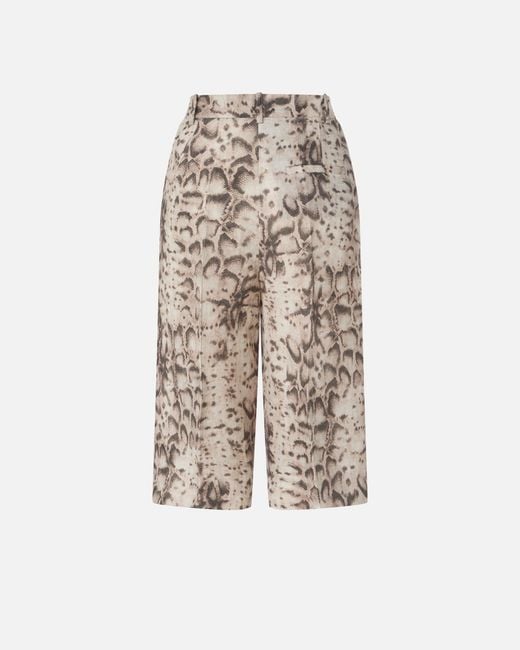 Pinko White Bermuda Shorts With Snake Print