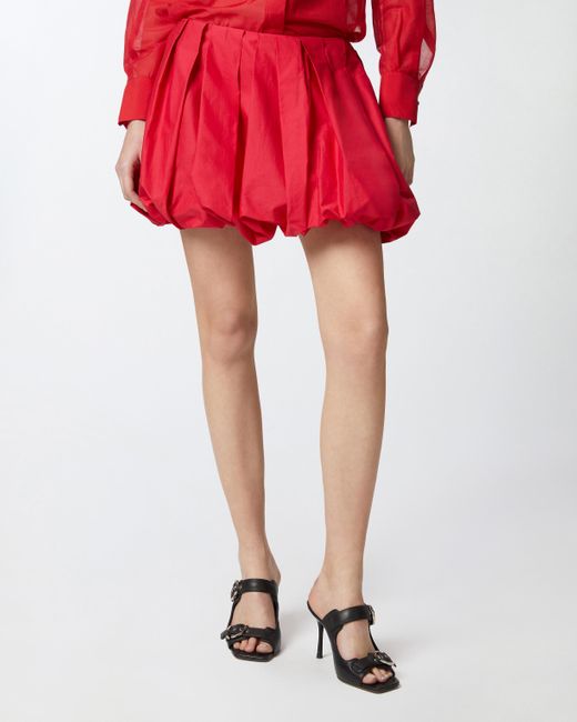 Minigonna Balloon A Pieghe di Pinko in Red