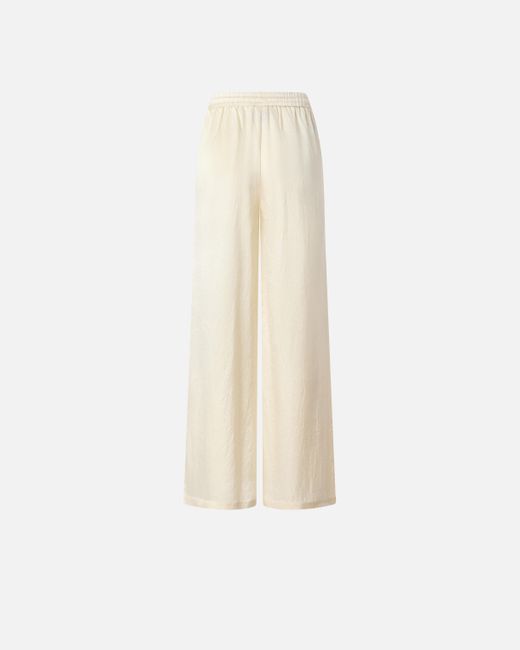 Pantalon Palazzo Style Pyjama En Satin Pinko en coloris White