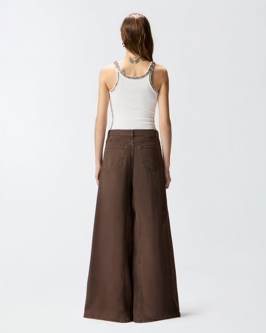 Pinko Brown Super-Wide-Leg Jeans