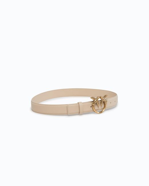 Pinko White Love Birds Leather Belt 3Cm