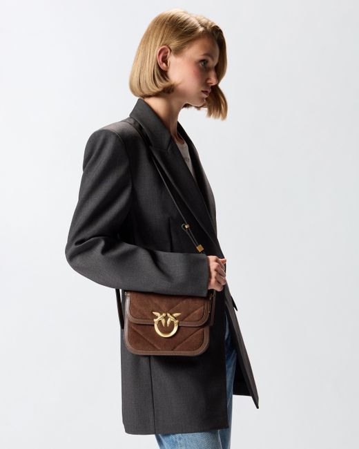 Borsa A Spalla Piccola Mini Love Bag Box di Pinko in Brown