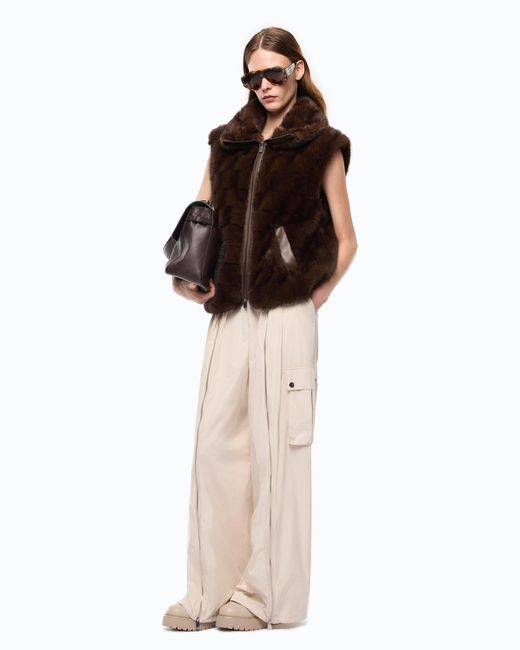 Chaleco Efecto Pelo Con Cremallera Pinko de color Black