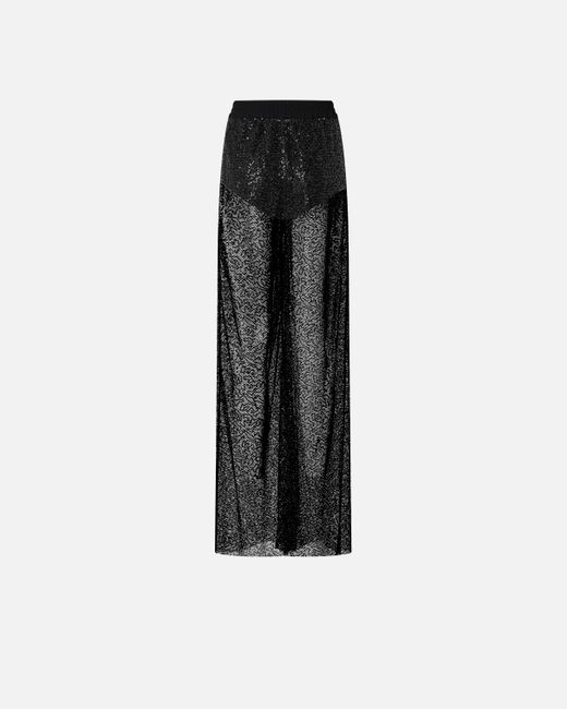 Pantaloni Palazzo Rete Paillettes di Pinko in Black