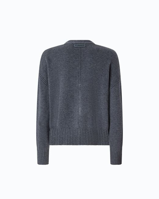 Pinko Blue Wool And Cashmere Cardigan