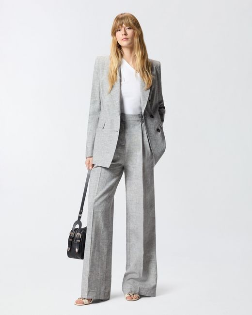 Pinko Gray Double-Breasted Jacket