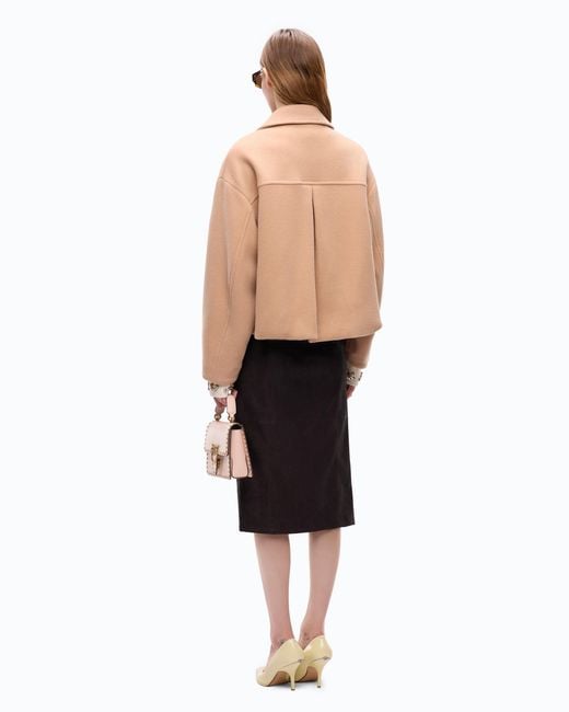 Pinko Natural Double-Breasted Pea Coat