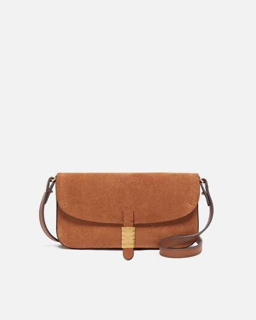 Pinko Brown Saddle Flat Medium Shoulder Bag