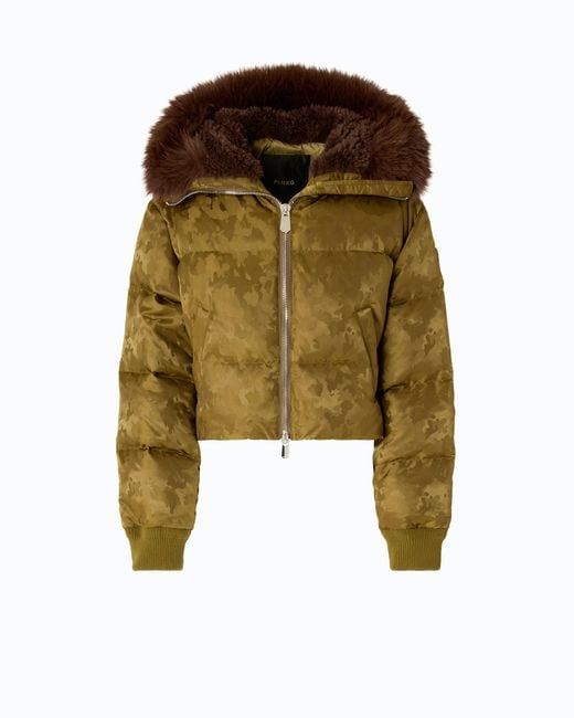 Pinko Green Short Down Jacket
