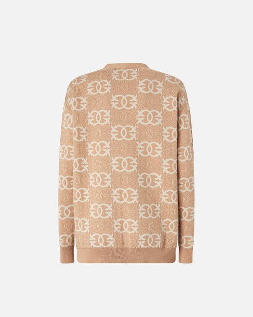 Pinko Natural Cardigan With Love Birds Logo