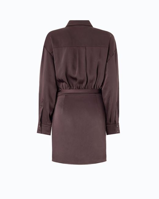 Pinko Brown Mini Dress With Button Fastening