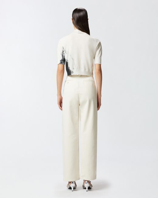 Pinko White Reimagine By X Patrick Mcdowell Short-sleeved Sweater With Horse Print