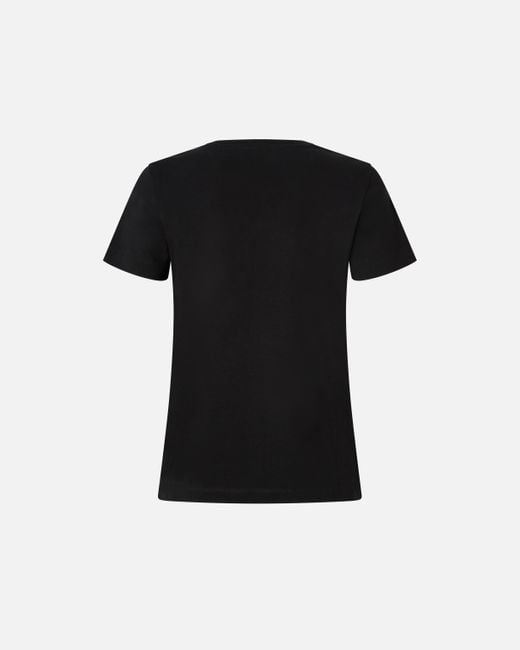 Pinko Black T-shirt With Love Birds Embroidery