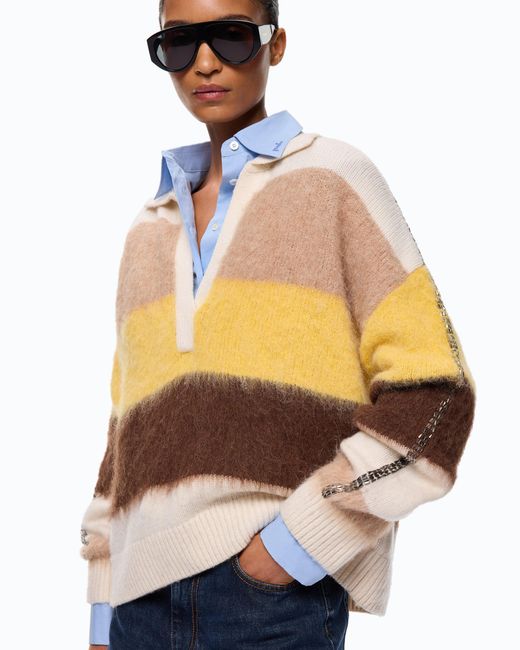 Pinko Natural Striped Alpaca-Blend Sweater