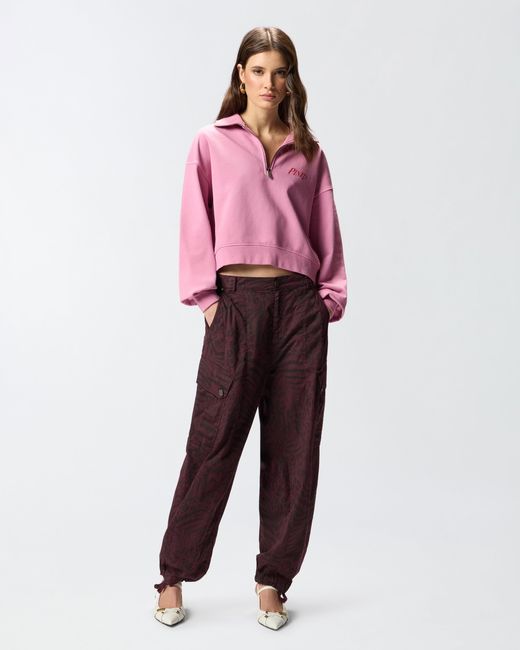 Pinko Pink Sweatshirt With Heart And Tini Print