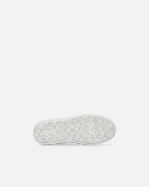 Pinko White Leather Sneakers With Love Birds Logo