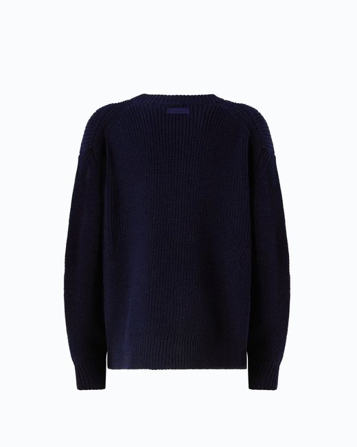 Pinko Blue Ribbed Wool Sweater