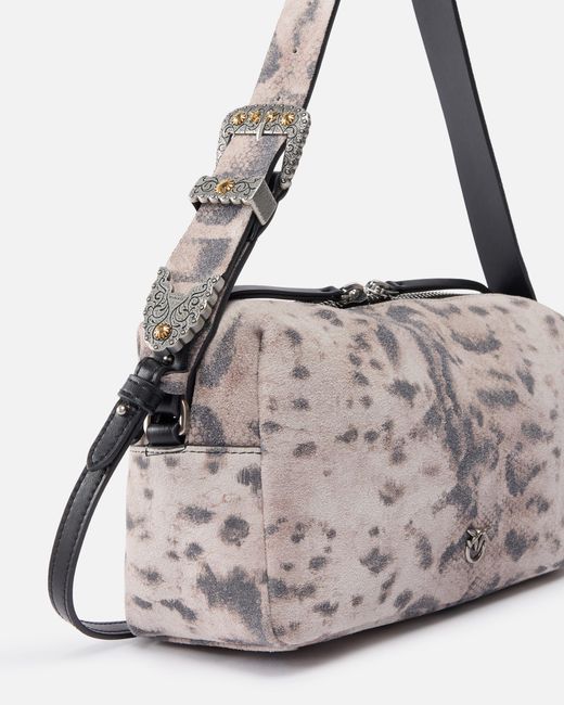 Pinko White Medium Crossbody Bowler Bag