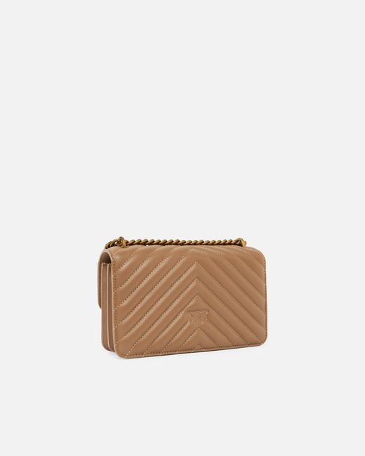 Pinko Natural Small Shoulder Bag Love Bag One Chevron