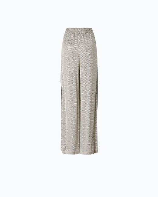 Pinko White Flared Polka-Dot Satin Trousers