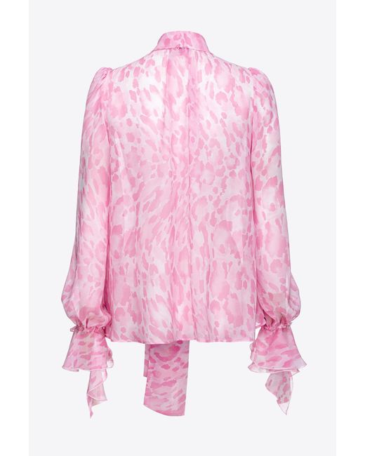 Pinko Pink Printed Chiffon Blouse