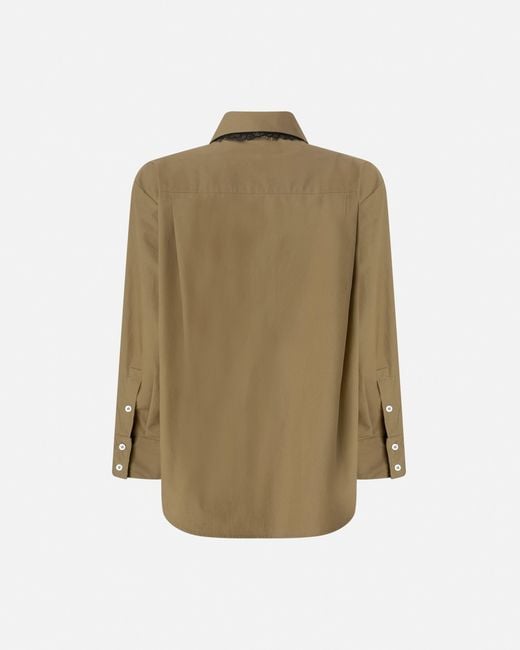 Pinko Natural Poplin Shirt With Lace Details