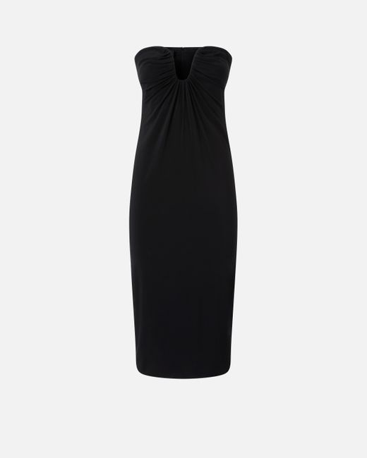 Abito Midi Da Sera Con Scollo Sagomato di Pinko in Black