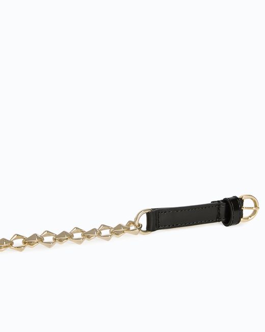 Pinko White Belt With Chain Insert, 1.5 Cm
