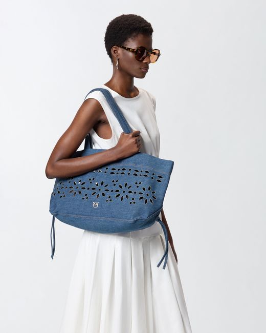 Pinko Blue Medium Shopper Bag
