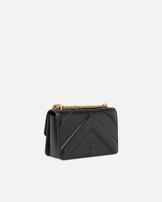 Pinko White Love Bag Mini Chevron-quilted Nappa Leather Crossbody Bag