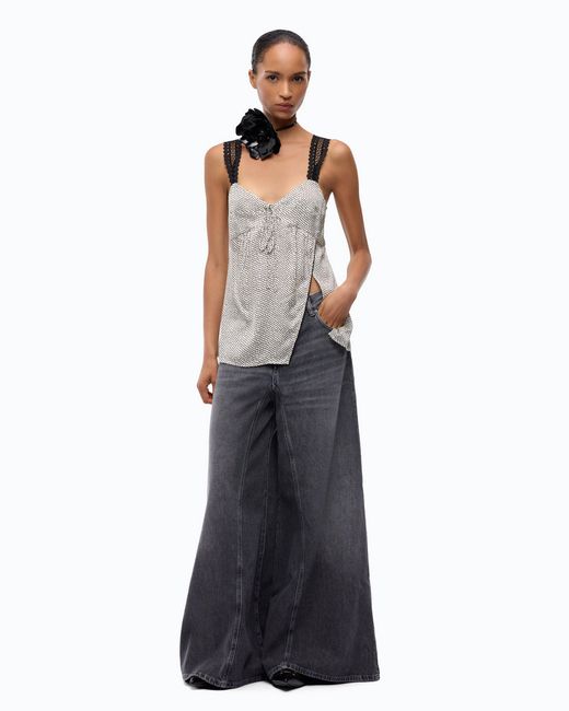 Pinko Blue Flared Jeans With Super Wide Leg