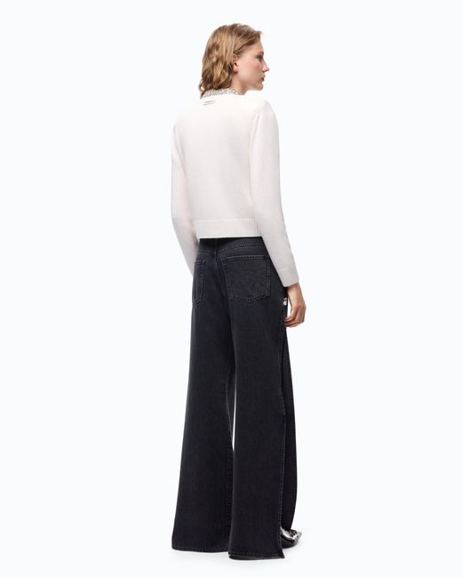 Pinko White Cardigan With Jewel Collar