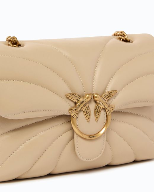 Pinko Natural Love Bag Puff Large Butterfly Quilt Crossbody Bag
