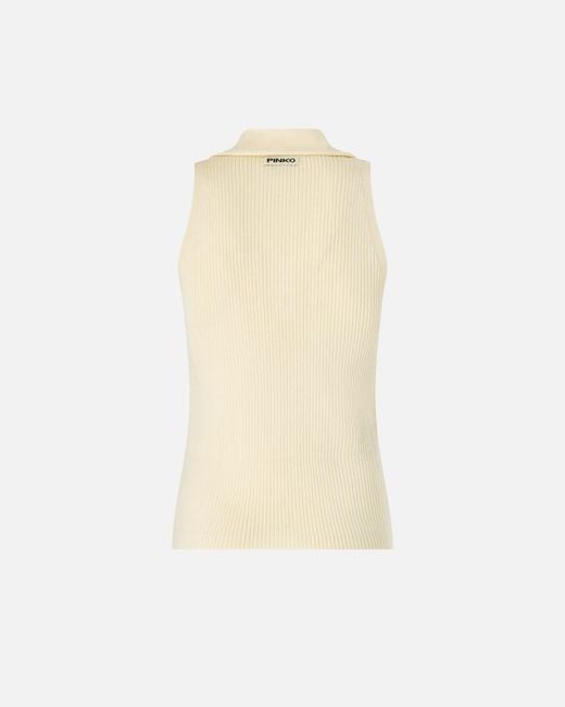 Pinko Natural Top With Bandana Knot And Buttons