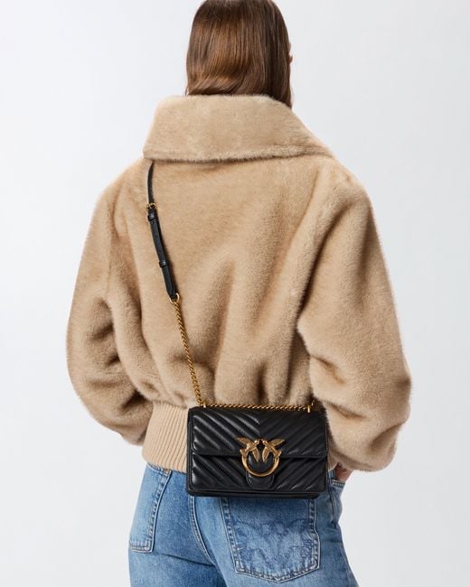 Pinko White Small Shoulder Bag Love Bag One Chevron