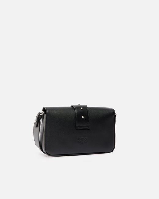 Pinko Black Mini Calfskin Shoulder Strap
