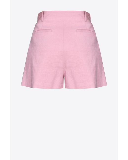 Pinko Pink Tailored Linen Shorts