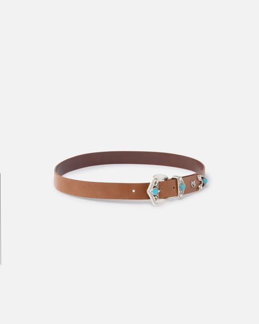 Pinko White Leather Belt With Stones, 3 Cm