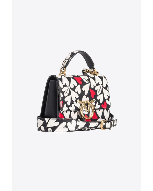 Pinko Multicolor Mini Love Bag Top Handle Light With Heart Print