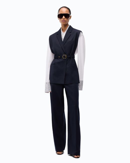 Pinko Blue Vest With Open Sides And Belt