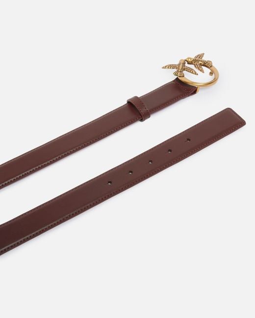 Pinko White Love Birds Leather Belt 3Cm