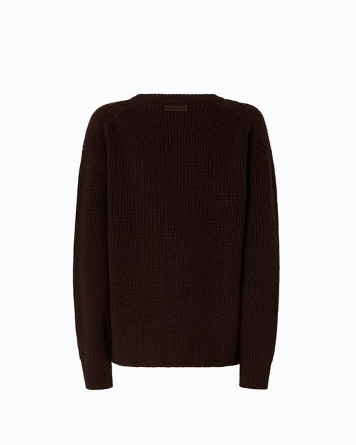 Pinko Black Ribbed Wool Sweater