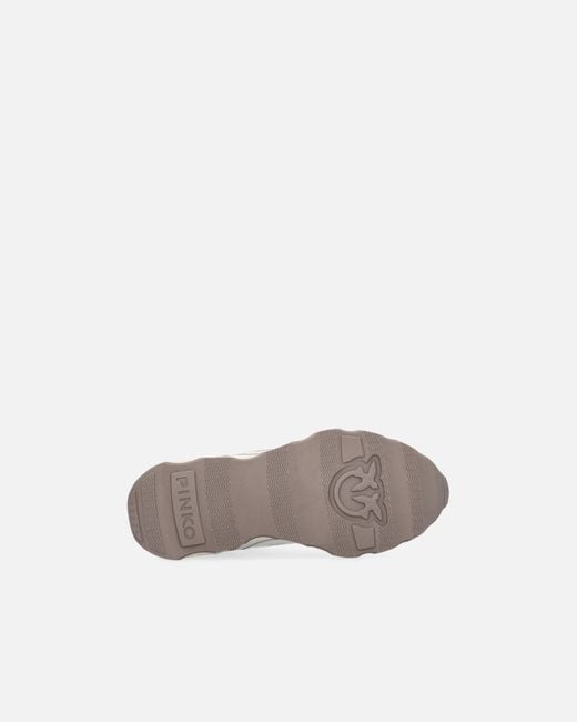 Pinko White Suede Sneakers With Logo