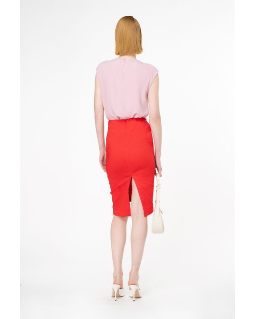 Pinko Red Midi Skirt