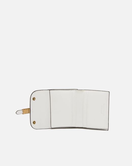 Pinko White Leather Wallet With Lettering
