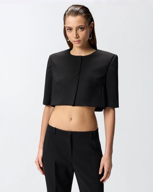 Pinko Black Spencer Jacket With Jewel Buttons