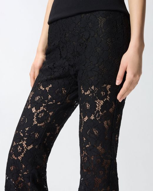 Pinko Black Flared Lace Trousers