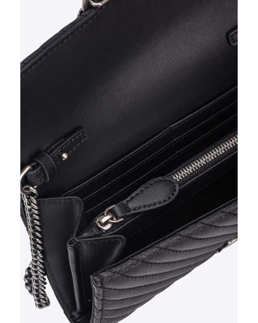 Portafoglio Love Bag One Wallet Chevron di Pinko in Black