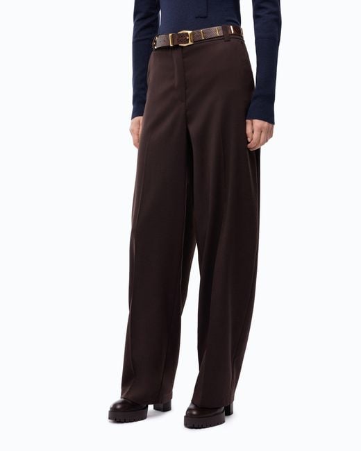 Pinko Brown Barrel-Fit Trousers