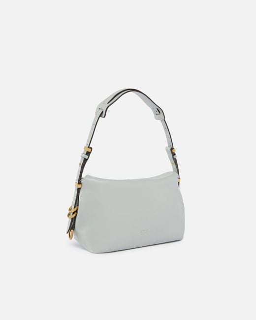 Pinko White Saddle Bag Small Leather Shoulder Bag